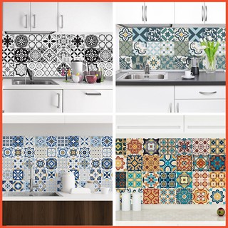 Decal gạch bông dán tường trang trí nhà cửa - Giấy dán tường có keo sẵn không thấm nước dễ lau chùi