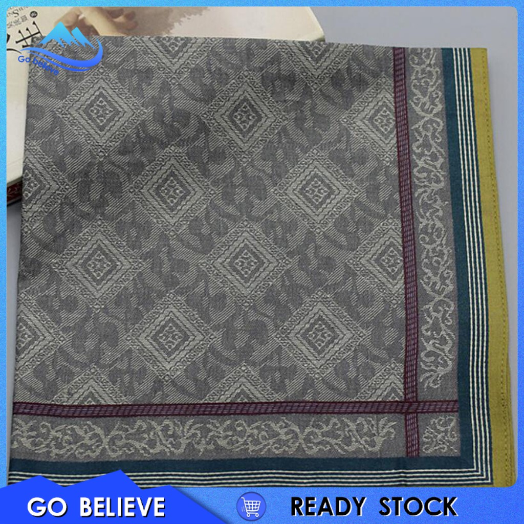 Set 3 Khăn Tay 100% Cotton Họa Tiết Sọc Cổ Điển Cho Nam