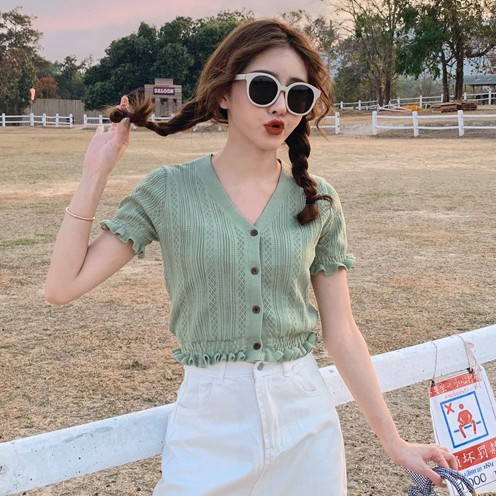 [SẴN] Áo croptop len nữ Ulzzang Quảng Châu ALC23