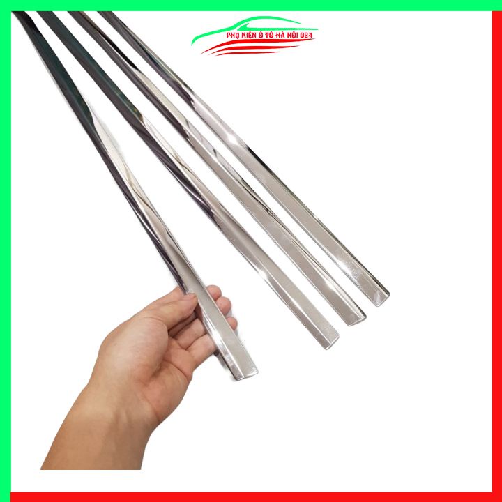 Bộ nẹp viền chân kính cong kính Wigo Inox sáng bóng chuẩn form xe