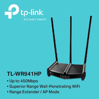 Router Wifi TP-Link TL-WR941HP Chính hãng (3 anten, 450Mbps) siêu mạnh bảo hành chính hãng 24 tháng 1 đổi 1