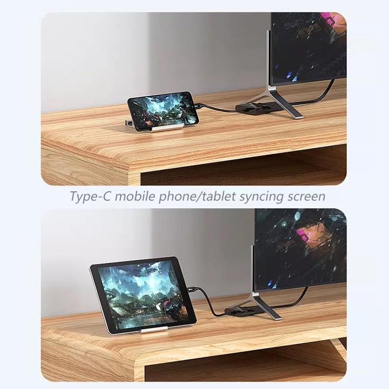 Combo cáp chuyển đổi type C qua HDMI-VGA và Cáp sạc 3in1 Lightning-Micro-TypeC đa năng sạc nhanh