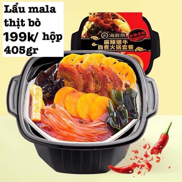 Lẩu tự sôi mala thịt bò Hadilao | BigBuy360 - bigbuy360.vn