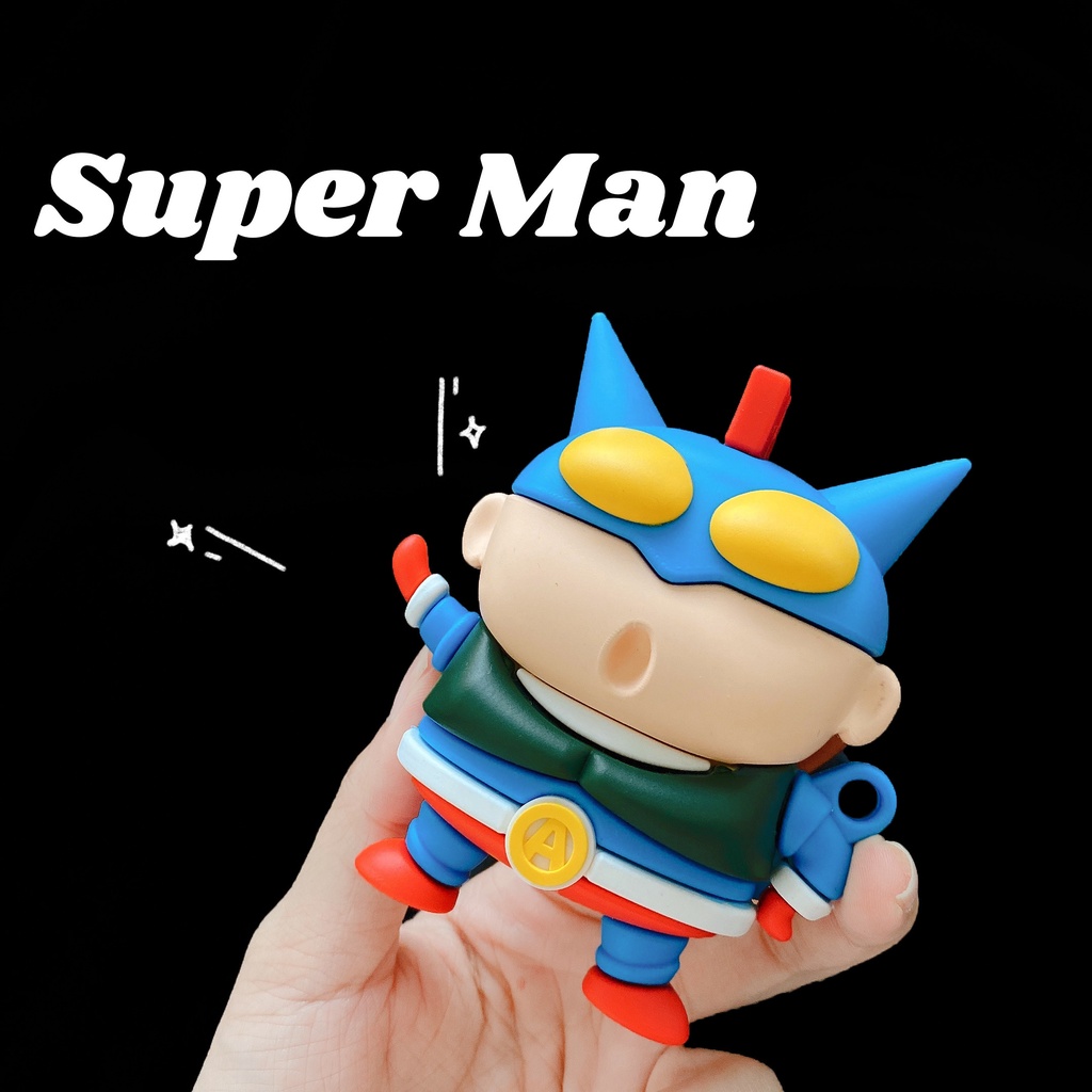 Vỏ Bảo Vệ Hộp Sạc Tai Nghe airpods Pro 1 / 2 / 3 Bằng Silicon Họa Tiết Hoạt Hình superman Dễ Thương