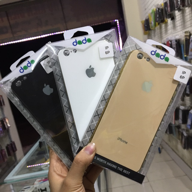 Ốp lưng kính tráng gương giả iphone 8 cho máy iphone 6:6s plus viền đồng màu