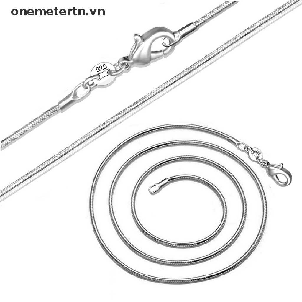 Onemetertn Vòng cổ Bạc Dài 16-28inch (40-80cm) Dày 1mm