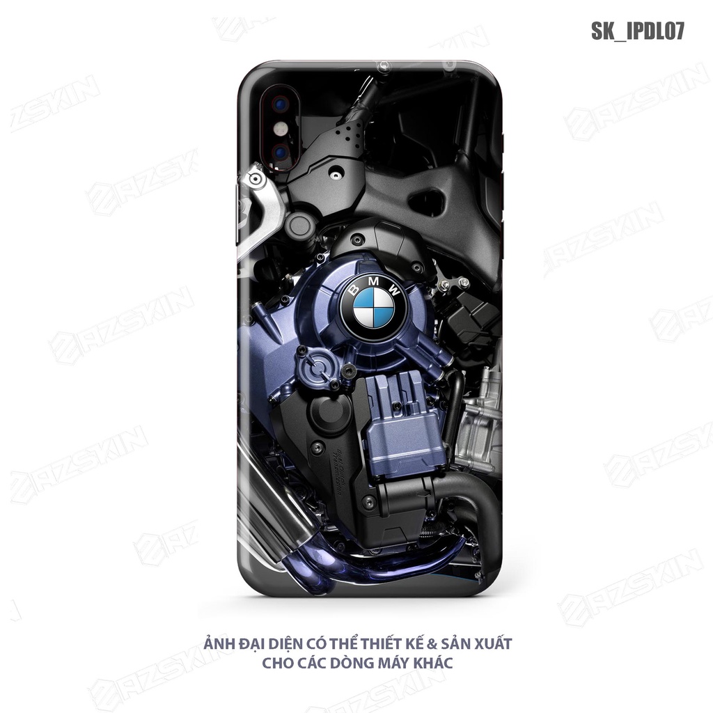 Miếng Dán Skin IPhone 7 - 14 Pro Max Hình Động Cơ Xe |SK_IPDL07| Chất Liệu Nhập Khẩu, Cán 3M Chống Nước, Khuôn Cắt CNC