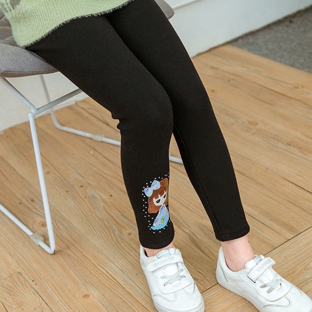 Quần legging Elsa dài thu đông cho bé gái, legging dày dặn lót bông