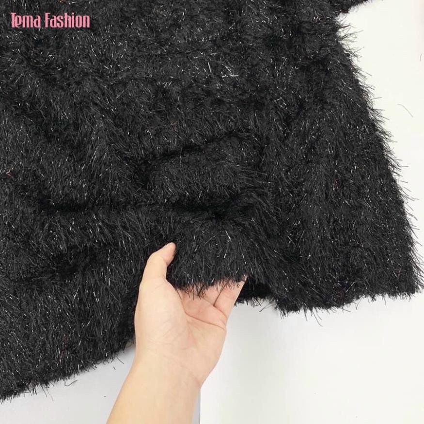 [Mã WARUN27 giảm 12k đơn 99k] Váy Lông Nữ Cổ Tròn TEMA - Váy Nữ Tay Dài Lông Tua Rua Kèm Belt Siêu | BigBuy360 - bigbuy360.vn