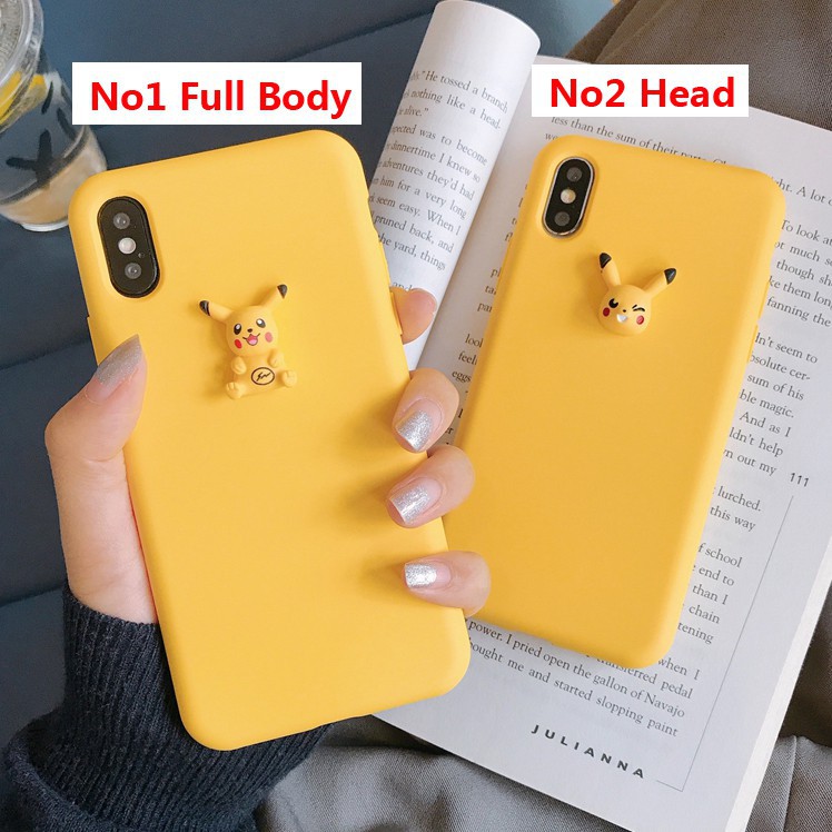 Ốp lưng hoạt hình Pikachu và chuối  ip 6 6s 6plus 7 plus 8 plus xr xs xs max 11 pro max , b200