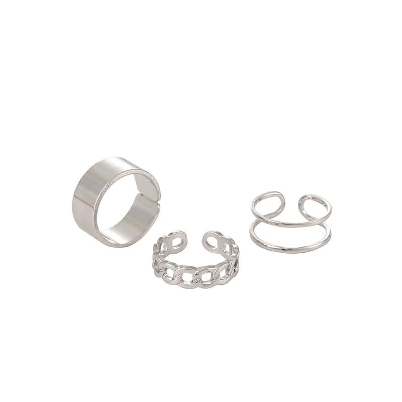 Set 3 Nhẫn thiết kế hở có thể điều chỉnh phong cách Hàn Quốc cá tính Tatitava