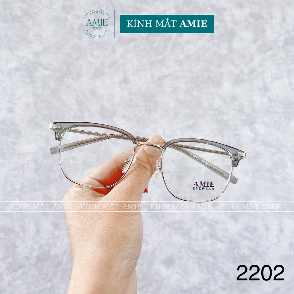 Mắt kính cận vuông AMIE Eyewear gọng kính kim loại nam đơn giản thời trang 2202