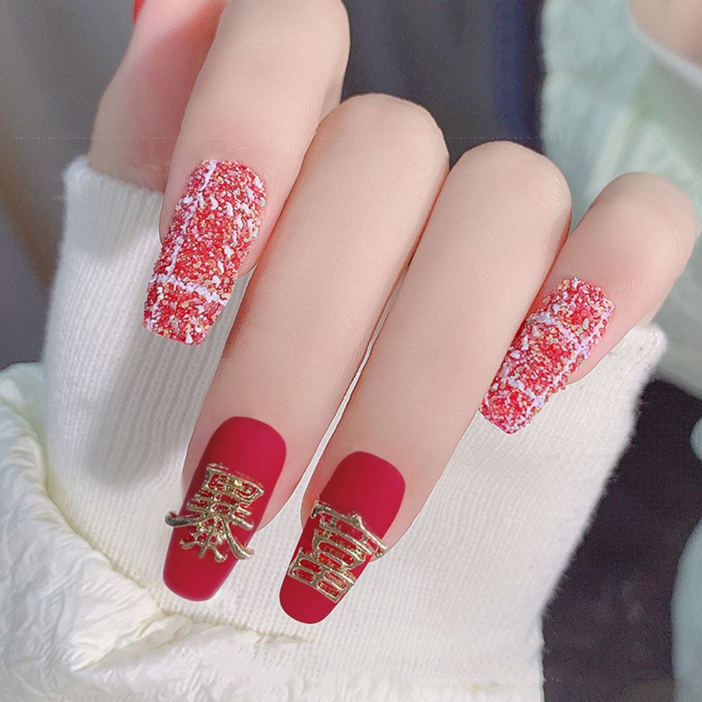 [Hàng mới về] Set phụ kiện đính trang trí móng tay nghệ thuật 3D phong cách Trung Hoa năm mới thời trang