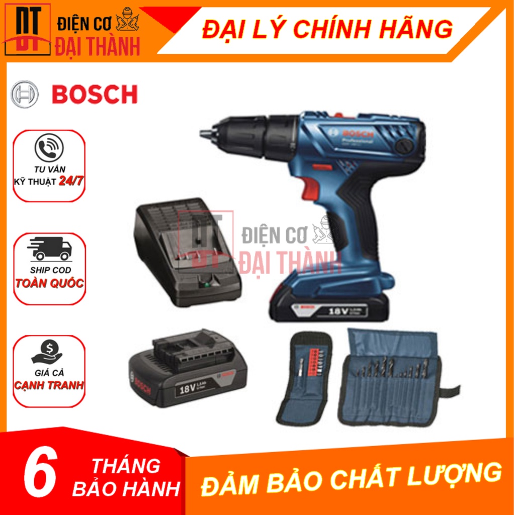 Máy khoan vặn vít dùng pin Bosch GSR 180-LI (Kèm phụ kiện)