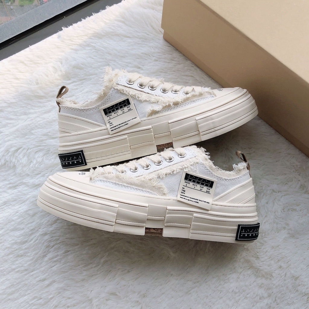 Giày Sneaker xVESSEL Đế Trắng Style Rách Cao 3,5-4cm 1.1 Đế Gỗ | BigBuy360 - bigbuy360.vn