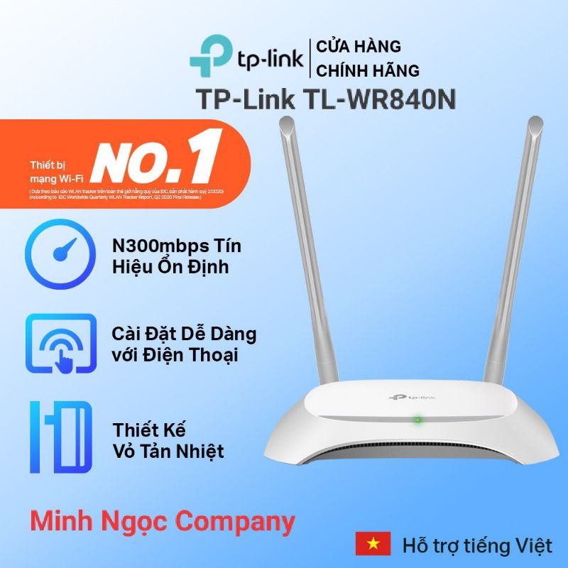 Bộ Phát Wifi TP-Link TL-WR840N Chuẩn N 300Mbps - Hàng Chính Hãng