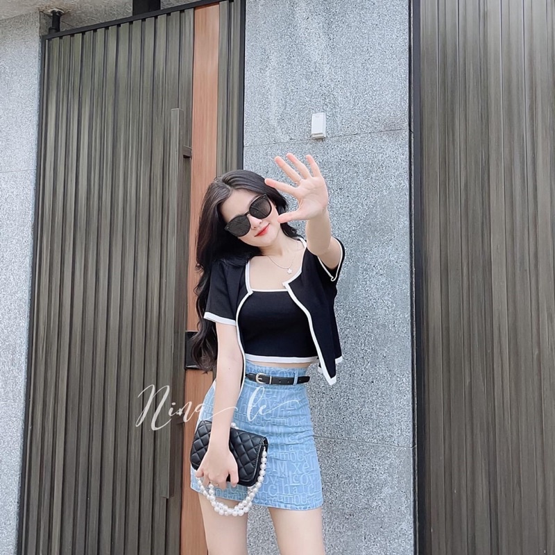 SET ÁO QUÂY KÈM ÁO CROPTOP