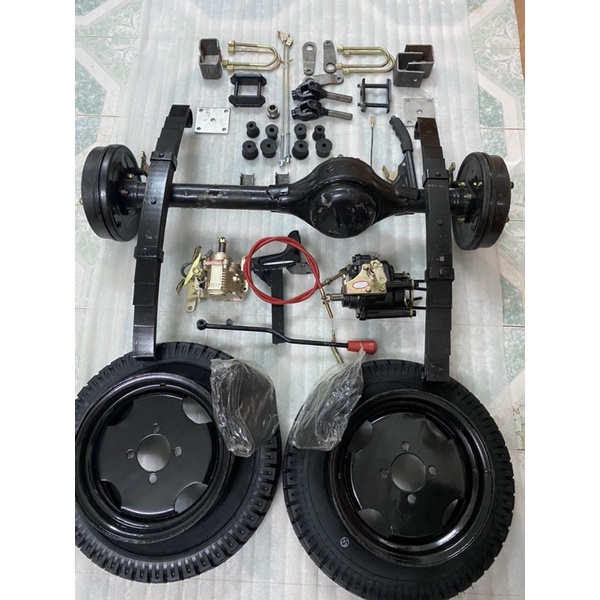 Bộ phụ tùng chế xe đầy đủ cầu liền 110cm,số lùi cốt 17li,dùng cho động cơ 100,110,125cc