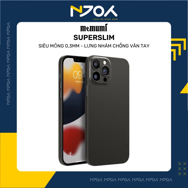 Ốp Lưng Memumi Super Slim 0.3mm Siêu Mỏng Viền Vuông Chống Bám Vân Tay Bảo Vệ Camera Cao Cấp Njoyshop