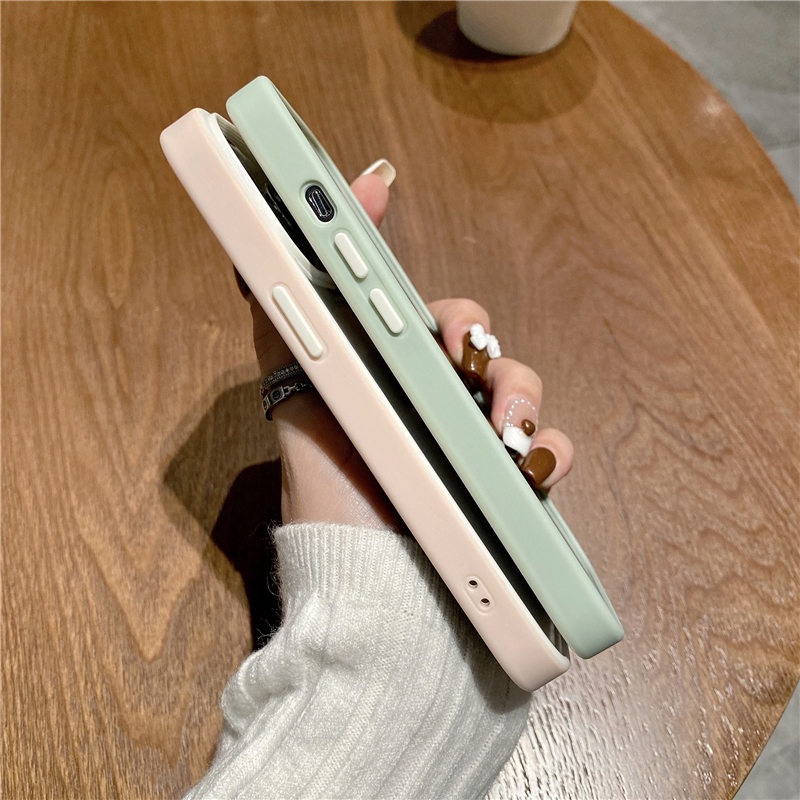 Ốp Điện Thoại Cứng Trong Suốt Hai Màu Sang Trọng Chống Sốc Cho iPhone13 12 min i13 12 11 pro max