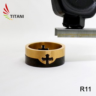 Nhẫn nam titanium 2 mảnh lạ mắt