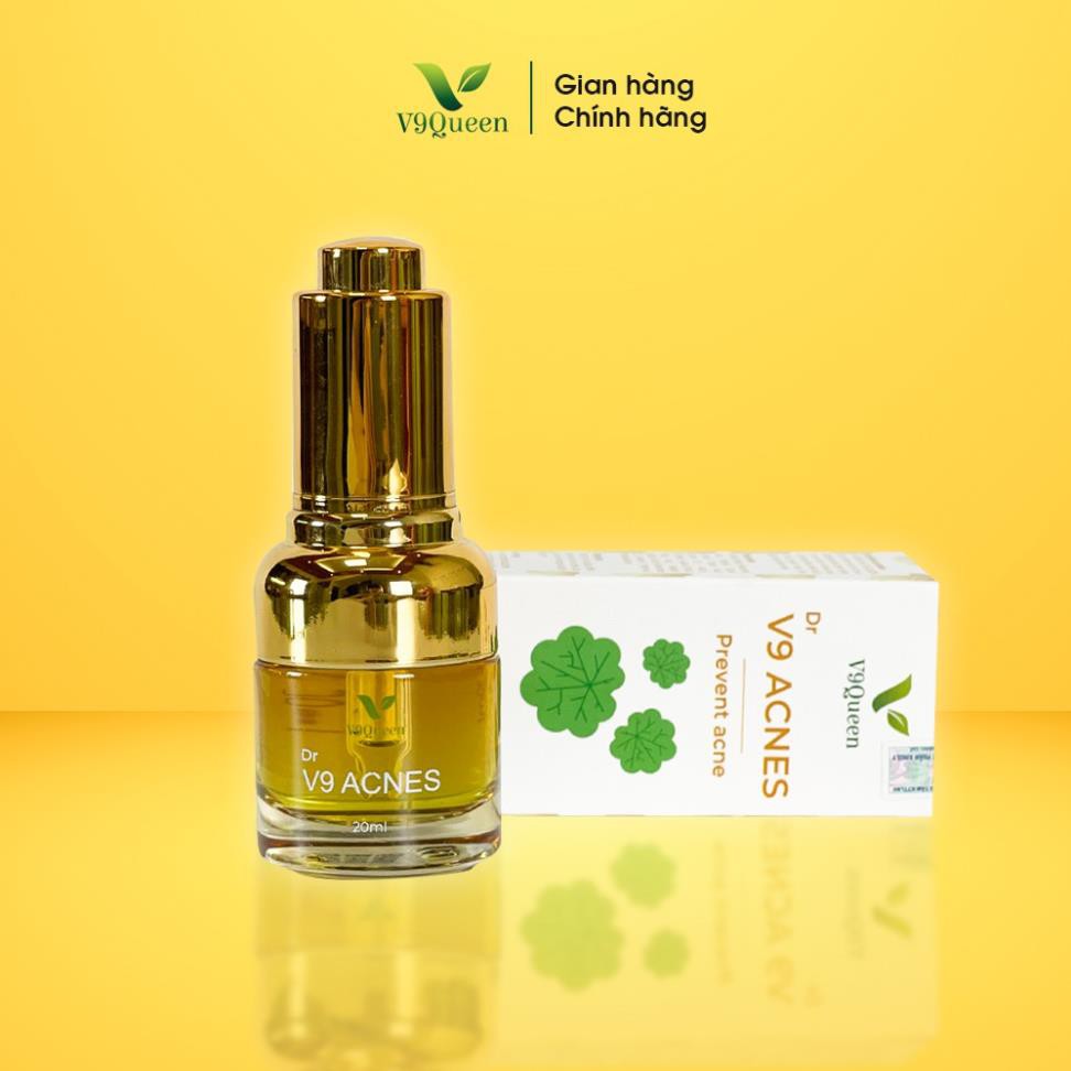 Serum Ngăn Ngừa Mụn V9Queen, Chiết Xuất Rau Má Giúp Dưỡng Trắng Da, Làm Mờ Thâm Mụn - V9 Acnes 20ml