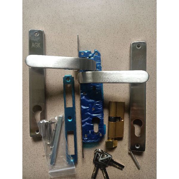 Khóa Tay Gạt Cửa Nhôm Inox AG Lắp Cửa Nhôm Hệ, Cửa Sắt Hộp.