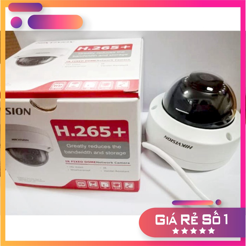 {FREESHIP} Camera IP Dome hồng ngoại 2.0 MP HIKVISION DS-2CD2121G0-I, hỗ trợ thẻ nhớ, chống thấm nước, chống va đập , tư