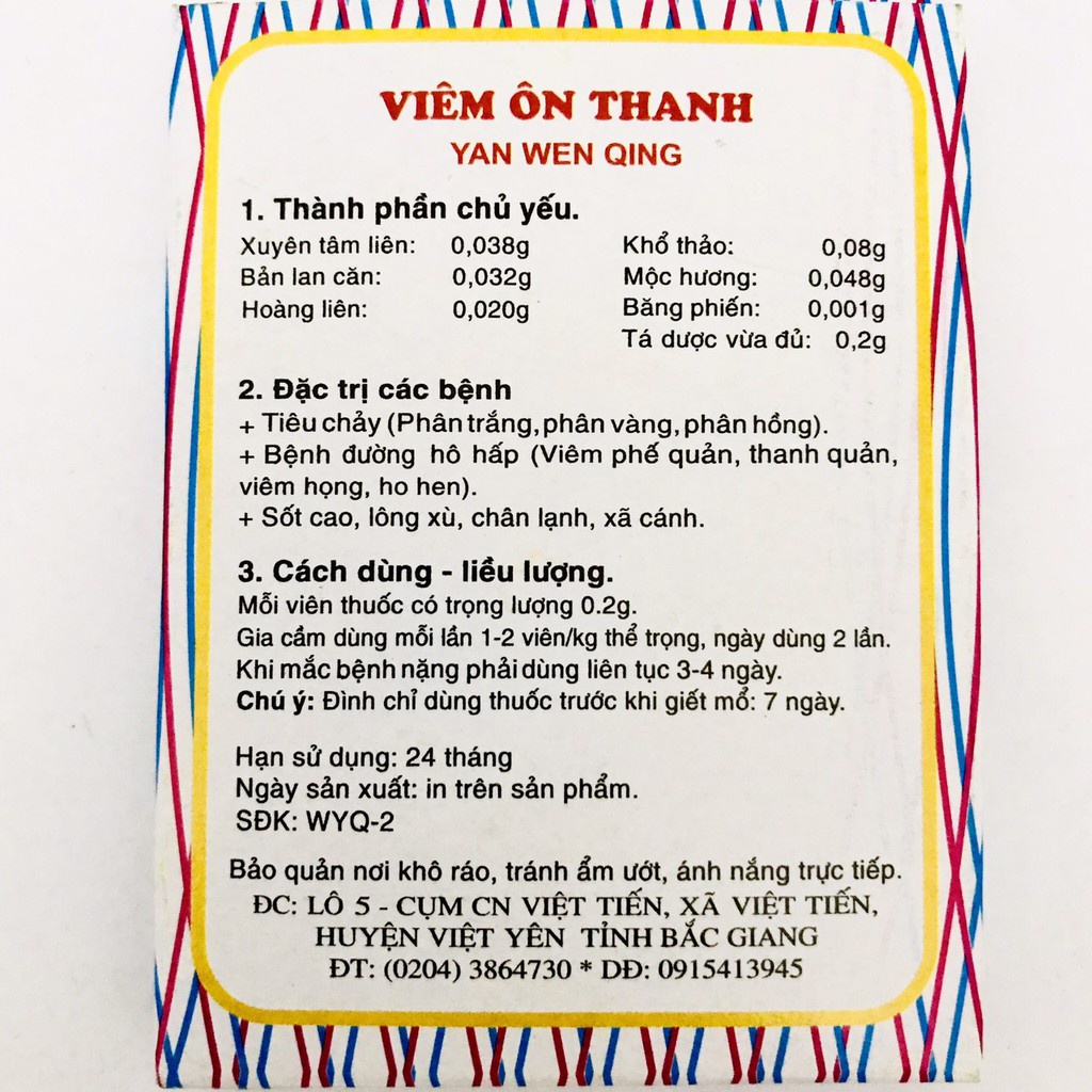 10 Vỉ  Viên Ôn Thanh - Phòng Trừ Các Bệnh Cho Gà