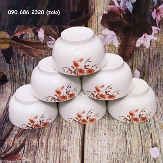 bộ chén sứ ăn cơm - chén sứ hoa đào