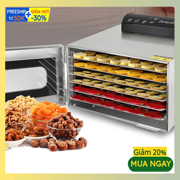 Máy Sấy Khô Hoa Quả, Thực Phẩm, Thịt 6 Tầng Sấy Inox Cao Cấp