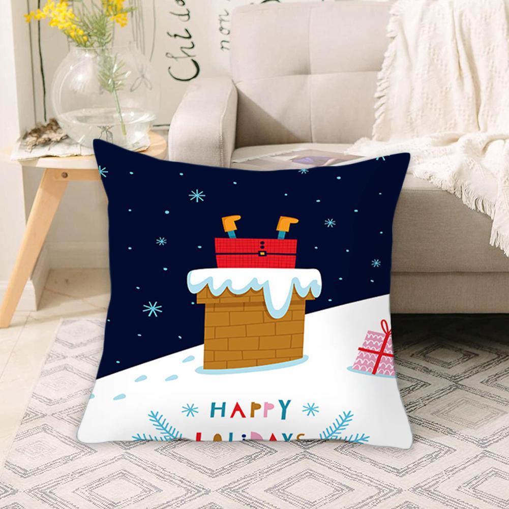 1 Vỏ Gối Vải Flannel In Họa Tiết Giáng Sinh Kỹ Thuật Số 45x45cm J5Y2