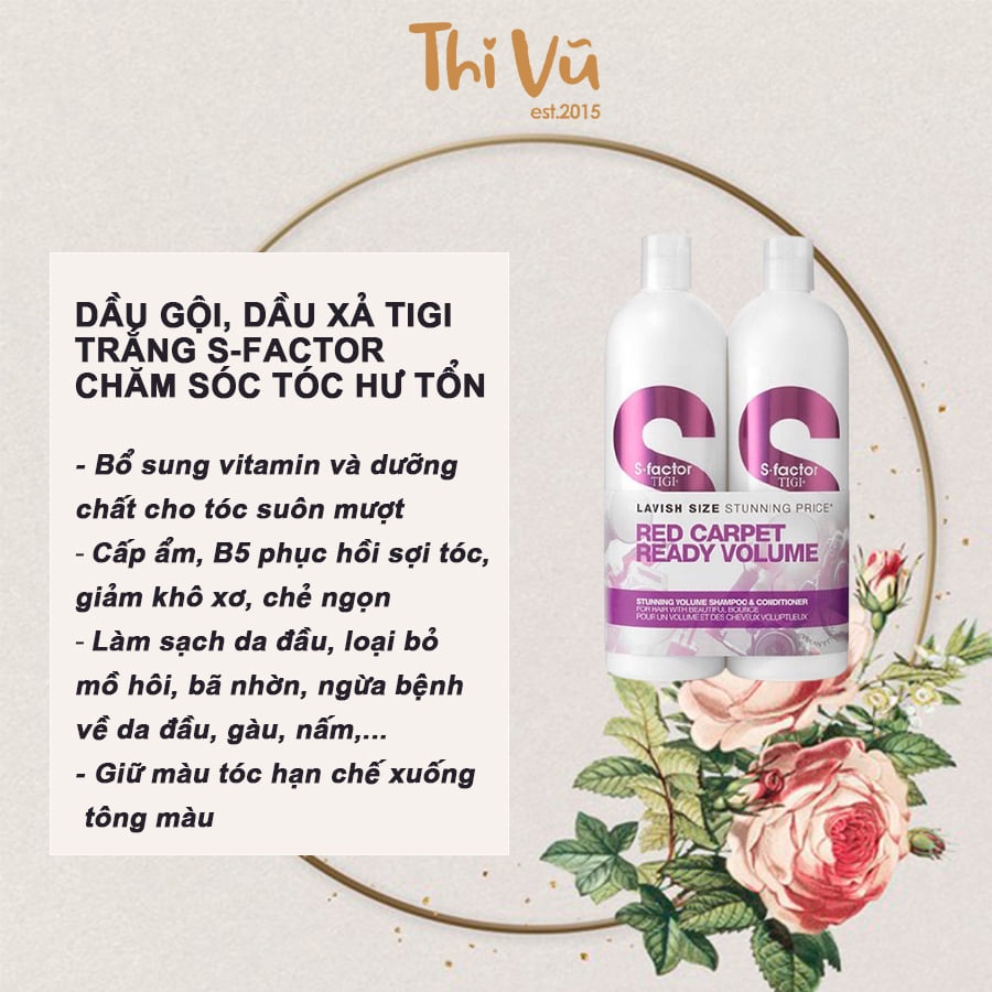 Cặp dầu gội Tigi, dầu xả Tigi Trắng S-FACTOR, cặp dầu gọi chăm sóc tóc hư tổn - Thi Vũ