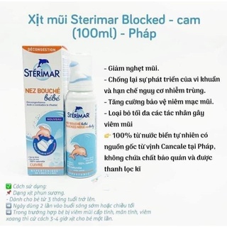 Xịt mũi cá heo cho trẻ Sterimar vàng/cam, Pháp (100ml)