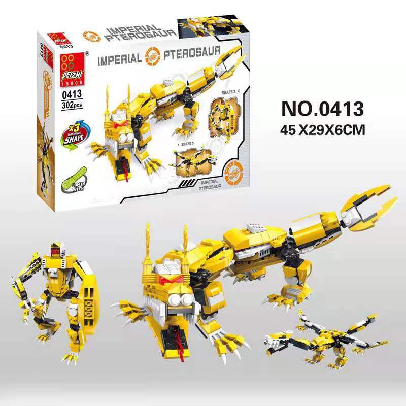 Đồ chơi Lego xếp hình lắp ráp peizhi 0412~0415- robot mảnh thú biến hình 3in1