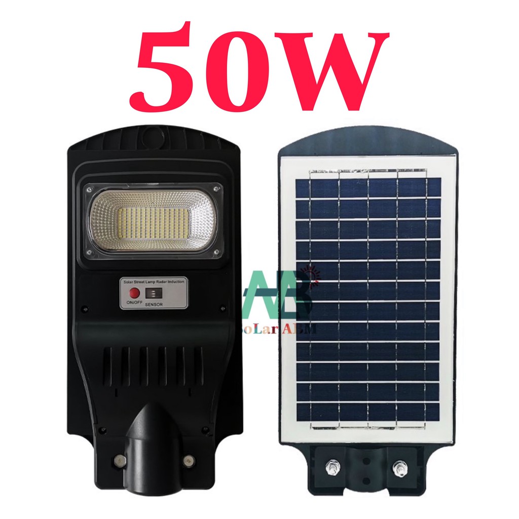 50W Đèn Đường Tấm Pin Liền Thể Năng Lượng Mặt Trời , Cảm Biến Chuyển Động , IP67 Chống Nước , mã : ABM-JL2150A ABM Solar