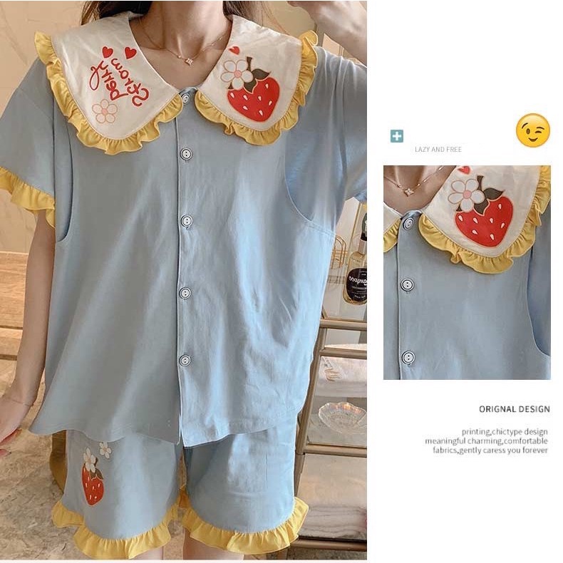 Bộ bầu - bộ sau sinh - chất liệu cotton - kiểu mới thời trang ( lá sen in quả Dâu ĐÙI )