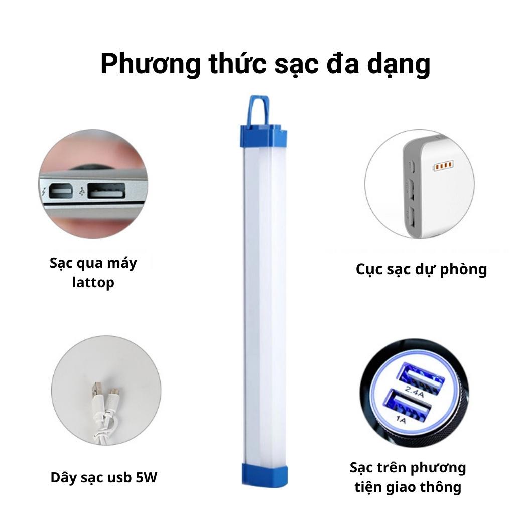 Đèn tích điện, đèn led điện cao cấp SHOPNHATPHONG công suất 20W,40W,60W,3 chế độ sáng,kèm dây sạc usb,2 đầu có nam châm