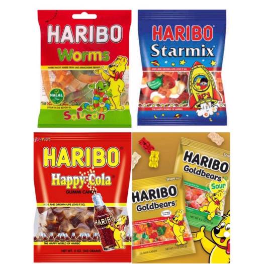Kẹo Dẻo Gói 80g Haribo Đức -Đủ Loại Hình Gấu,Trái Cây,Hoa Quả,Cola,Sâu Ngộ Nghĩnh-Kẹo Dẻo Gumi Cho Bé
