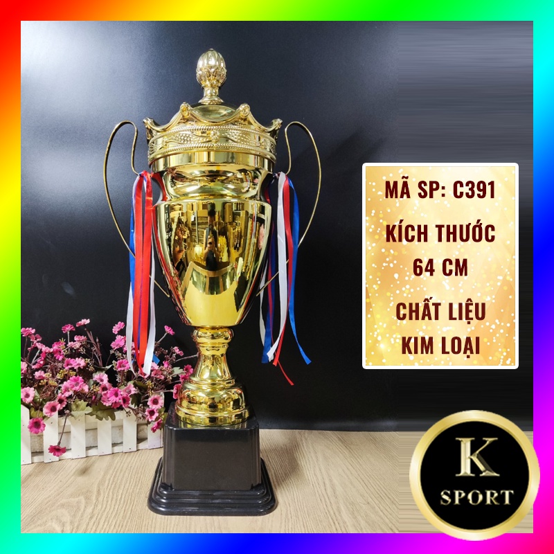 Cup Thể Thao Bóng Đá Cúp Lưu Niệm Kỷ Niệm Chương  Pha Lê Huy Chương Vàng Quà Tặng Giá Rẻ K-sport KL003 VÀNG