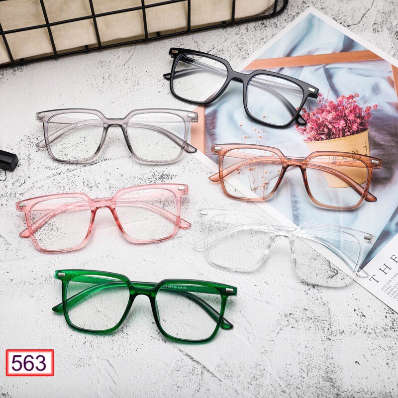 Mắt Kính Gọng Cận 563 Form Vuông Hàn Quốc Trendy Siêu Đẹp - Hazo