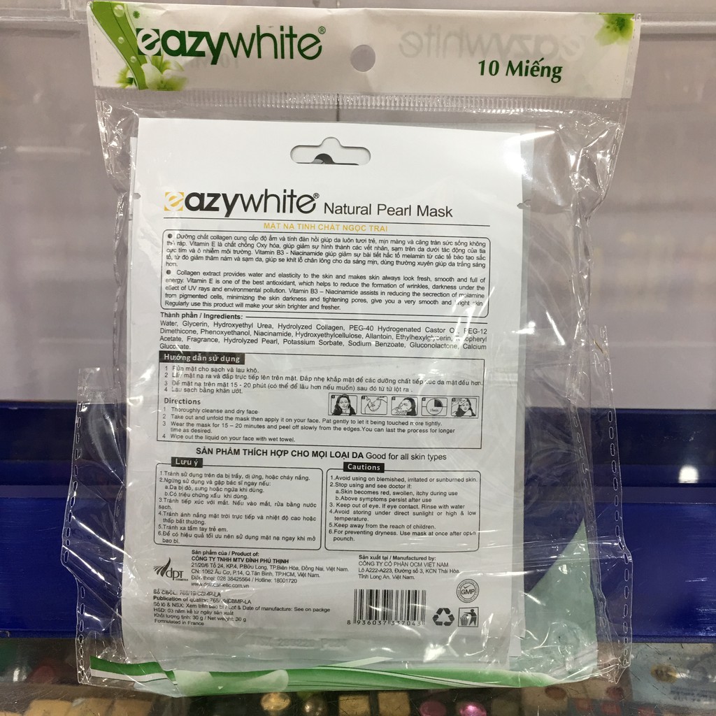 Miếng đắp mặt Eazy White 30g