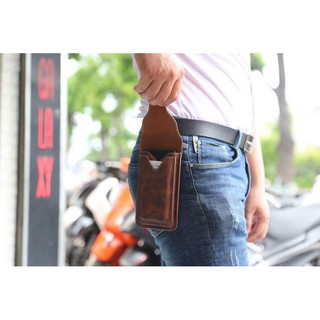 Bao da đeo thắt lưng 2 máy cùng lúc