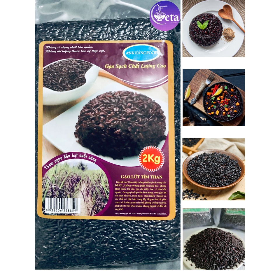 Gạo lứt tím than AnkhangFood 2kg, gạo lức đen dẻo, không cần ngâm - Eatclean, giảm cân | BigBuy360 - bigbuy360.vn