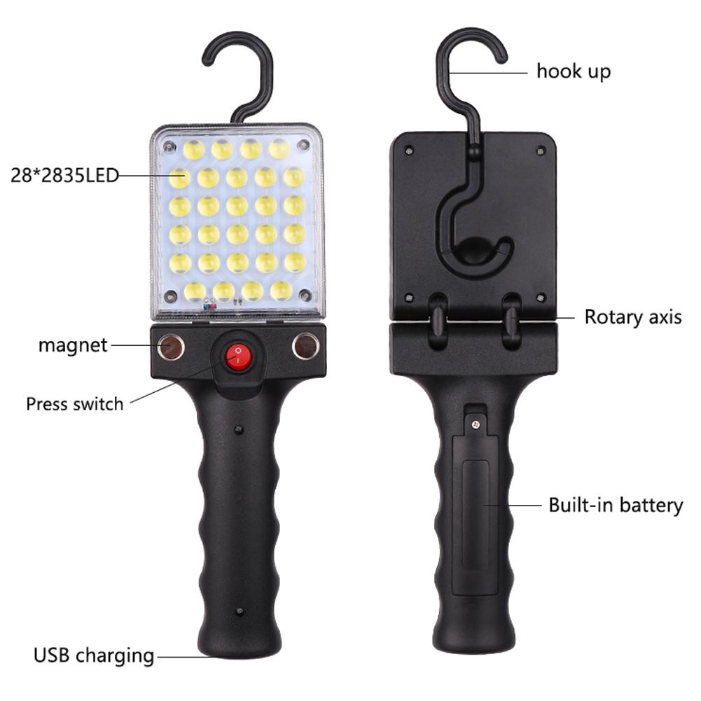 Đèn pin 28 * 2835led có cổng sạc USB