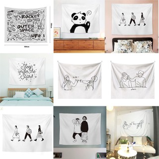 Thảm tranh treo tường trang trí Đen Trắng - Wall Tapestry 1m3 x 1m5