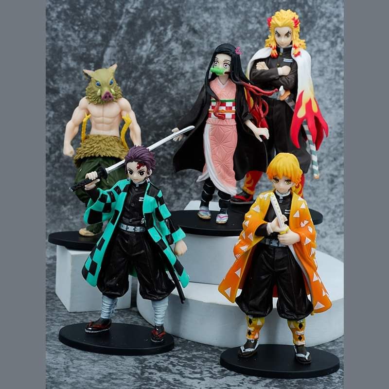 Mô hình nhật vật Kimetsu No Yaiba 15cm Tanjiro Zenitsu Nezuko Inosuke Thủy trụ Viêm trụ và các nhân vật khác