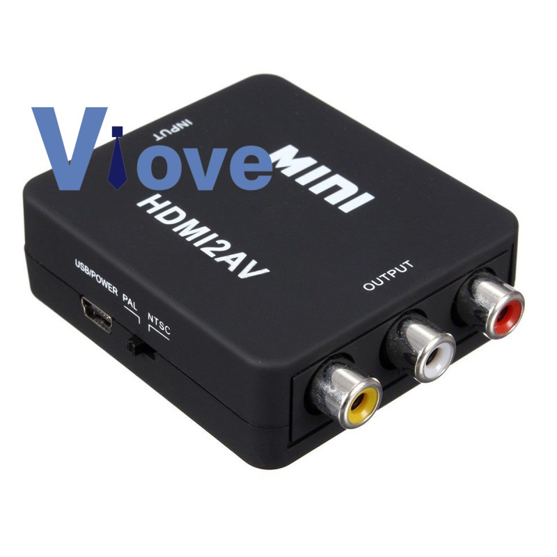 Bộ thiết bị chuyển đổi tín hiệu Mini HDMI thành 3 cổng RCA CVBS kết nối TV/PS3 kèm cáp USB chuyên dụng cao cấp