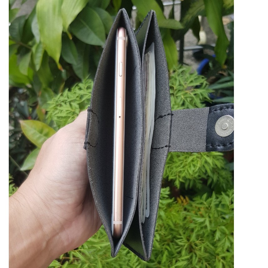 Ví Nam Dài Tay Đựng Điện Thoại Da Bò Thật May Thủ Công Thời Trang Cao Cấp BB46 -BH 12 Tháng
