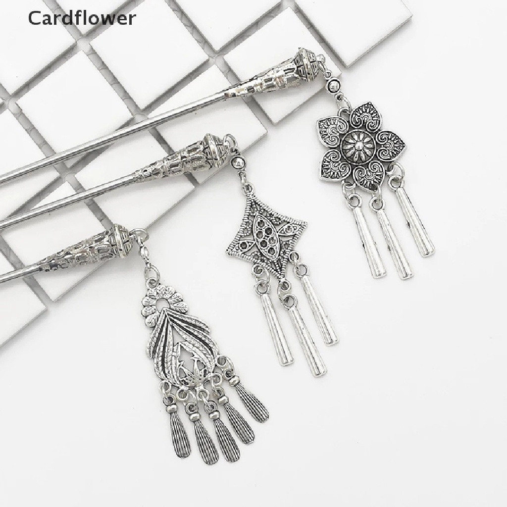 &lt; Cardflower &gt; Trâm Cài Tóc Dạng Chuỗi Hạt Tua Rua Phong Cách Hanfu Cổ Điển Cho Nữ